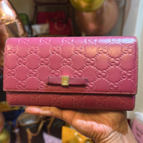 Gucci Pink Continental Wallet with GG Monogram - Picture 1 of 8